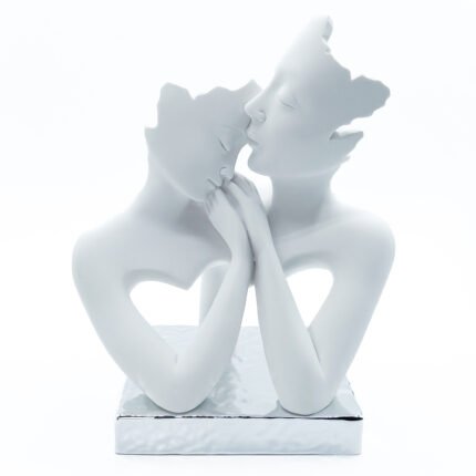 Coppia stilizzata innamorati argento 27x22cm