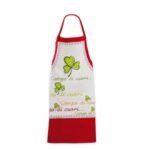 Grembiule rosso campo di cuori