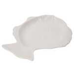 Piatto Portata Pesce Grande in ceramica bianca di Mastercraf rivolto verso destra