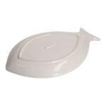 Piatto piano pesce grande in ceramica bianca Mastercraft capovolto