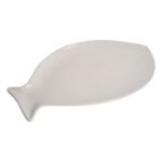 Piatto piano pesce grande in ceramica bianca Mastercraft rivolto verso destra