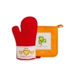 Set presina e guanto forno campo di cuori