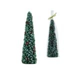 Candela albero innevato 21cm