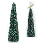 Candela albero innevato 31cm