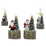 Candela con personaggi natalizi