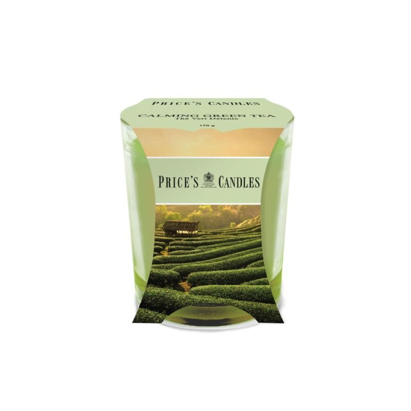 Candela profumata calming green tea bicchiere
