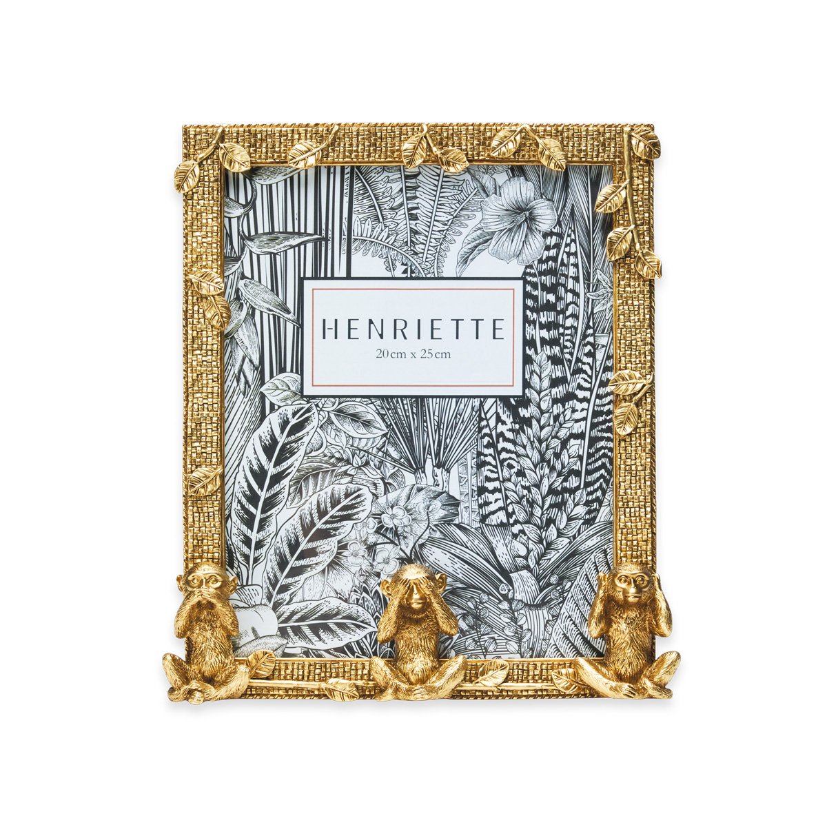 Cornice scimmiette oro 20x25cm Jungle di henriette Cornice scimmiette oro 20x25cm