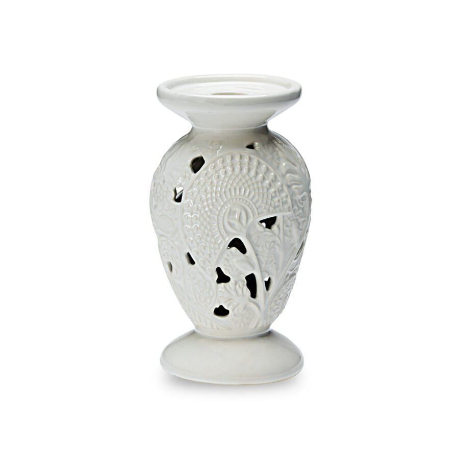 Portacandela bianco Lotus 20cm di Henriette Portacandela bianco Lotus 20cm