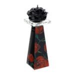 Portacandela cristallo piramide 23cm con candela