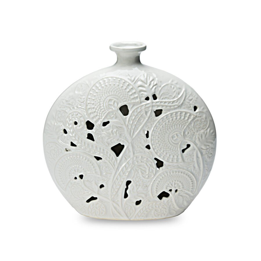 Vaso bianco Lotus 25cm di Henriette Vaso bianco Lotus 25cm