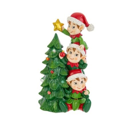 Albero Elfi con luci 23cm