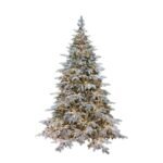 Albero di Natale Innevato con Luci 210cm