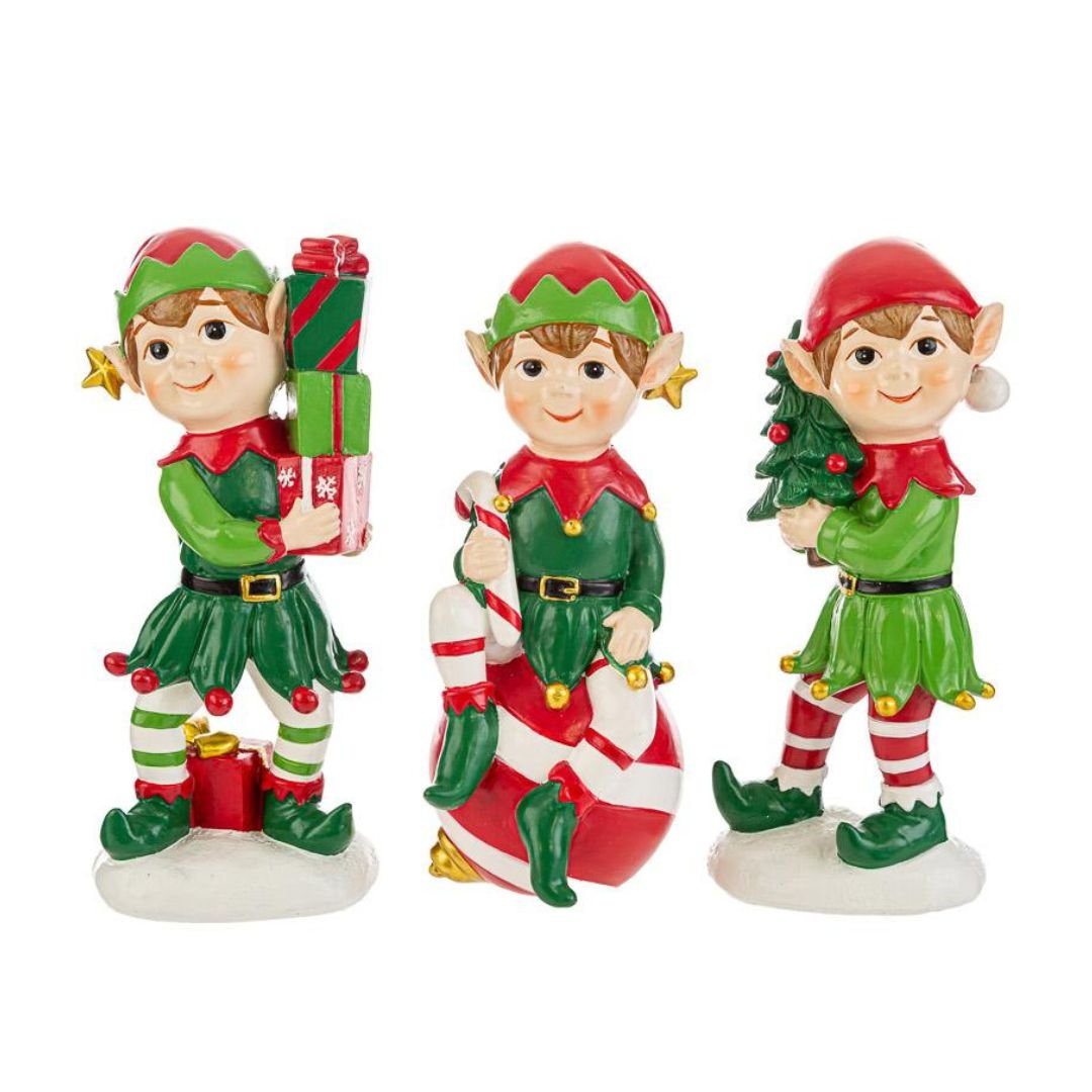 Elfo di Natale in resina 16cm firmato le Stelle Elfo di Natale in resina 16cm