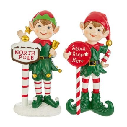 Elfo di natale in resina 31cm