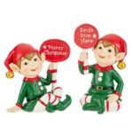 Elfo natalizio in resina 16cm