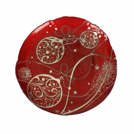 Piatto Regalomagia Rosso e Oro 32cm