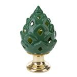 Pigna in Porcellana Verde a Led 32cm