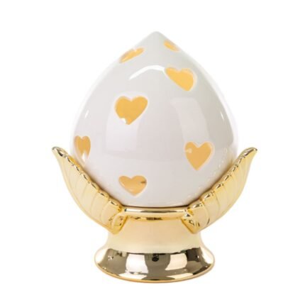 Pomo a led in porcellana bianco 22cm