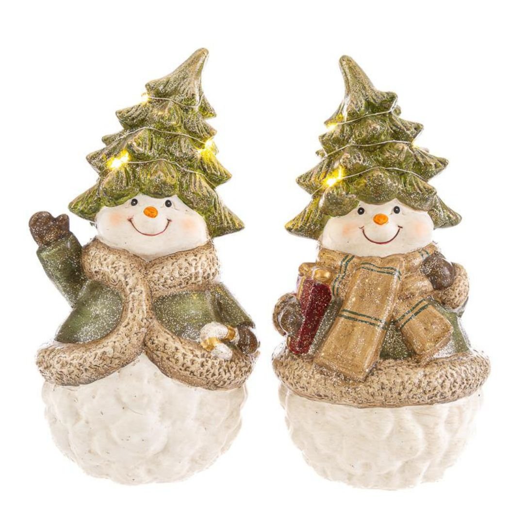 Pupazzo di Neve in Ceramica a Led di Le Stelle Pupazzo di Neve in Ceramica a Led