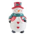 Scatola in ceramica pupazzo di neve 26cm