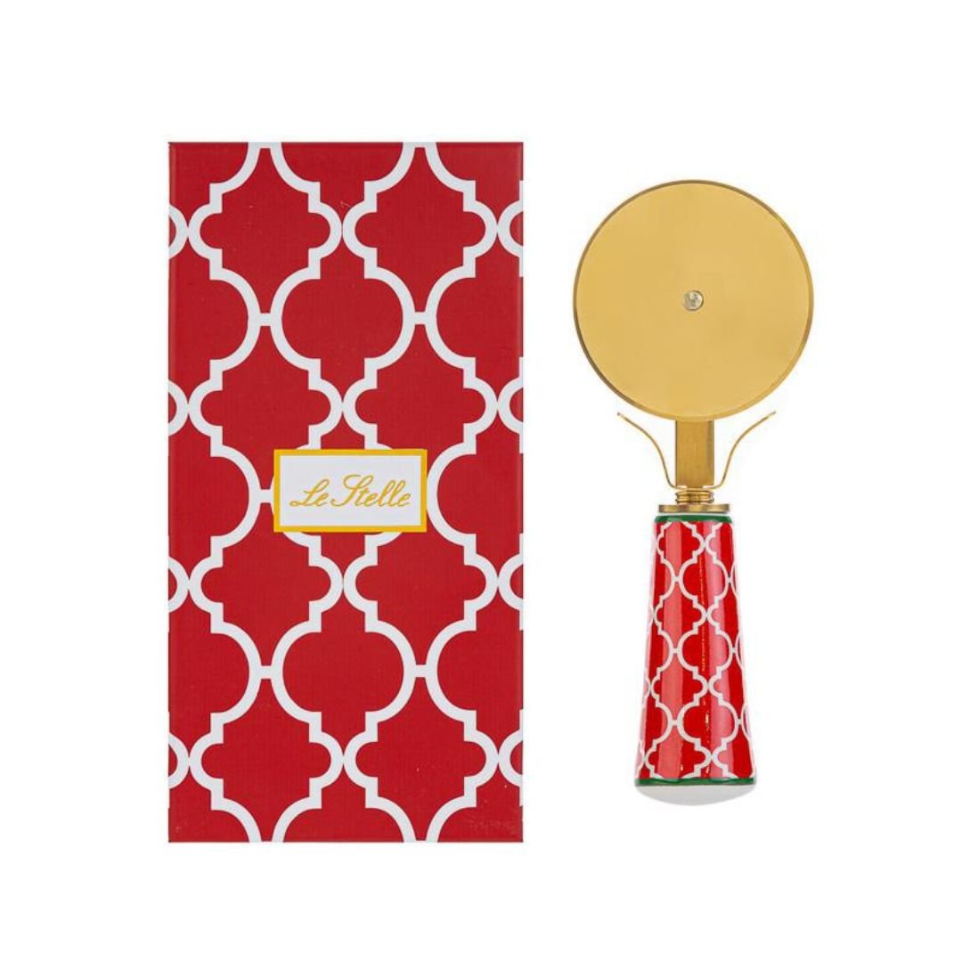 Taglia Pizza Natalizio 15cm Rosso e Oro di Le Stelle Taglia Pizza Natalizio 15cm