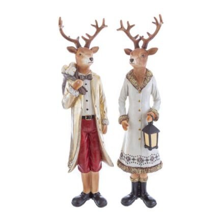 Coppia Renne Natalizie 42cm