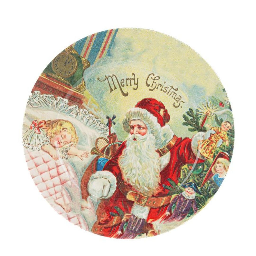 Piatto Babbo Natale Melamina 40cm di Le Stelle Piatto Babbo Natale Melamina 40cm