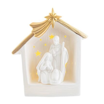 Sacra Famiglia in Porcellana a Led 21cm