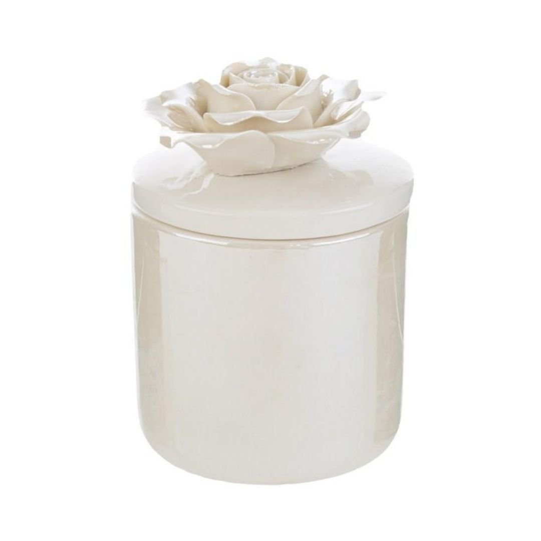 Barattolo in Porcellana Bianca con Candela di Le Stelle Bomboniere Barattolo in Porcellana Bianca con Candela