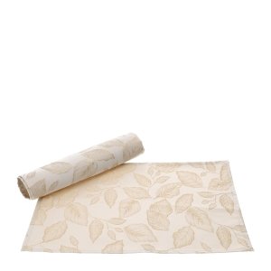 Box 2 tovagliette foliage Beige e oro