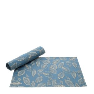 Box 2 tovagliette foliage blu e oro