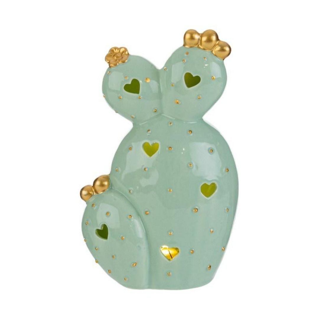 Cactus a Led in Porcellana 15cm di Le Stelle Bomboniere Cactus a Led in Porcellana 15cm