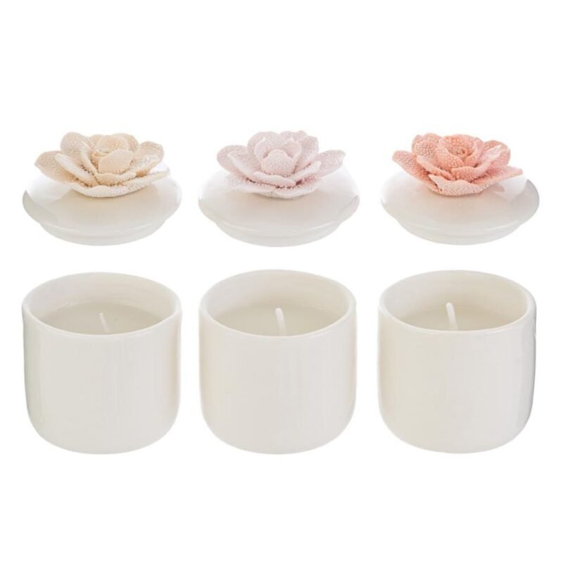 Candela Scatola Fiore in Porcellana