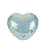 Cuore a Led in Porcellana Celeste 8cm