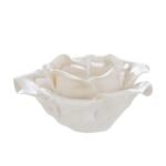 Fiore con Candela in Porcellana Bianca 10cm
