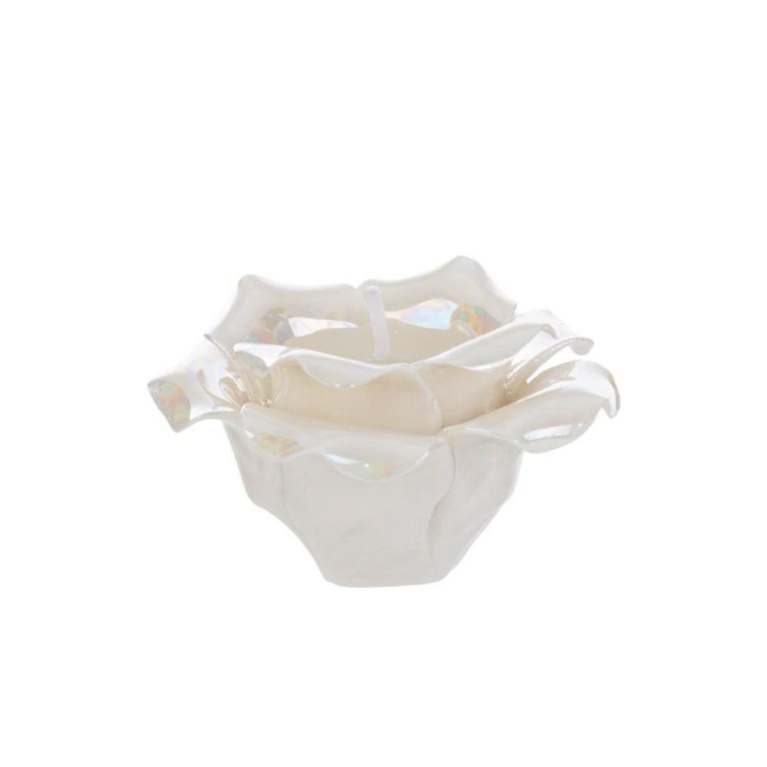 Fiore con Candela in Porcellana Bianca 8cm di Le Stelle Bomboniere Fiore con Candela in Porcellana Bianca 8cm