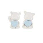 Orsetto in Porcellana Cuore Celeste