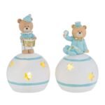 Orsetto su Sfera a Led Celeste