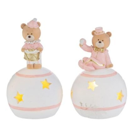 Orsetto su Sfera a Led Rosa