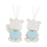 Profumatore Orsetto Porcellana Celeste 13cm