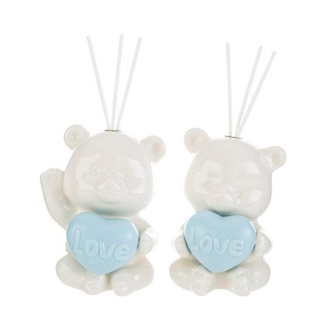 Profumatore Orsetto Porcellana Celeste 13cm di LE Stelle Bomboniere Profumatore Orsetto Porcellana Celeste 13cm