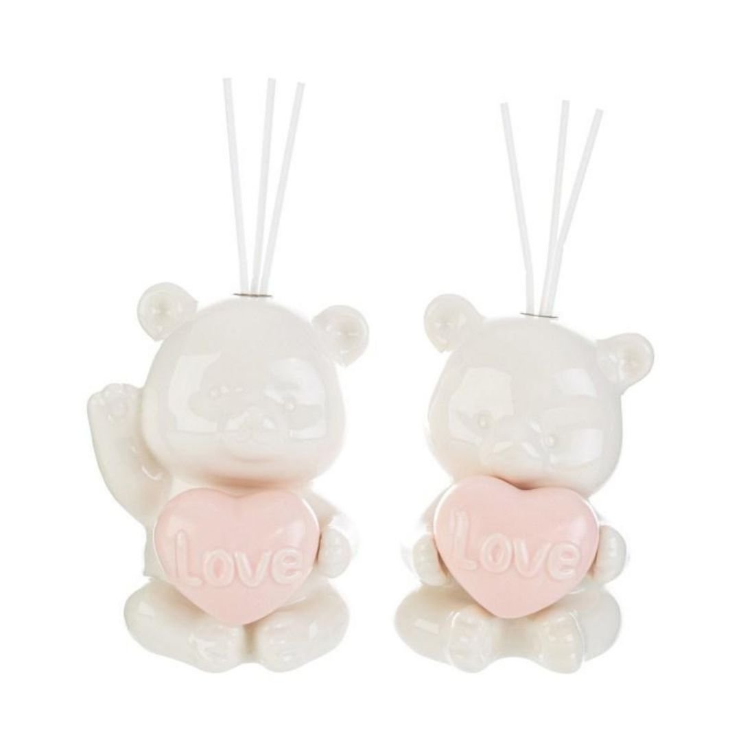 Profumatore Orsetto Porcellana Rosa 13cm di Le Stelle Bomboniere Profumatore Orsetto Porcellana Rosa 13cm