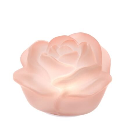 Rosa in Vetro Satinato a Led Rosa