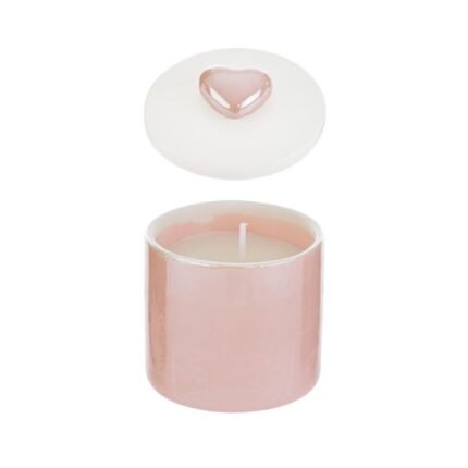 Scatola Candela Soia Rosa