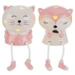 Animali Porcellana con Led Rosa