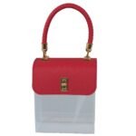Borsa in Plex con Manico Rosso