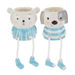 Candela Animali in Porcellana Celeste