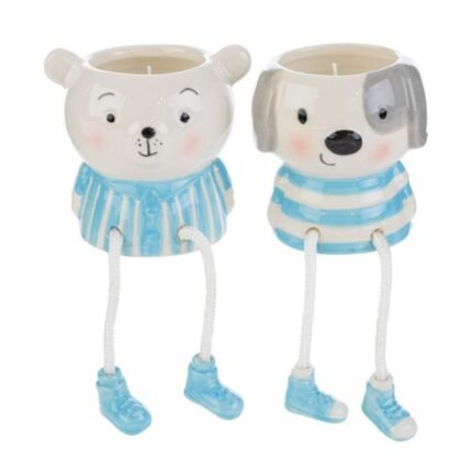 Candela Animali in Porcellana Celeste