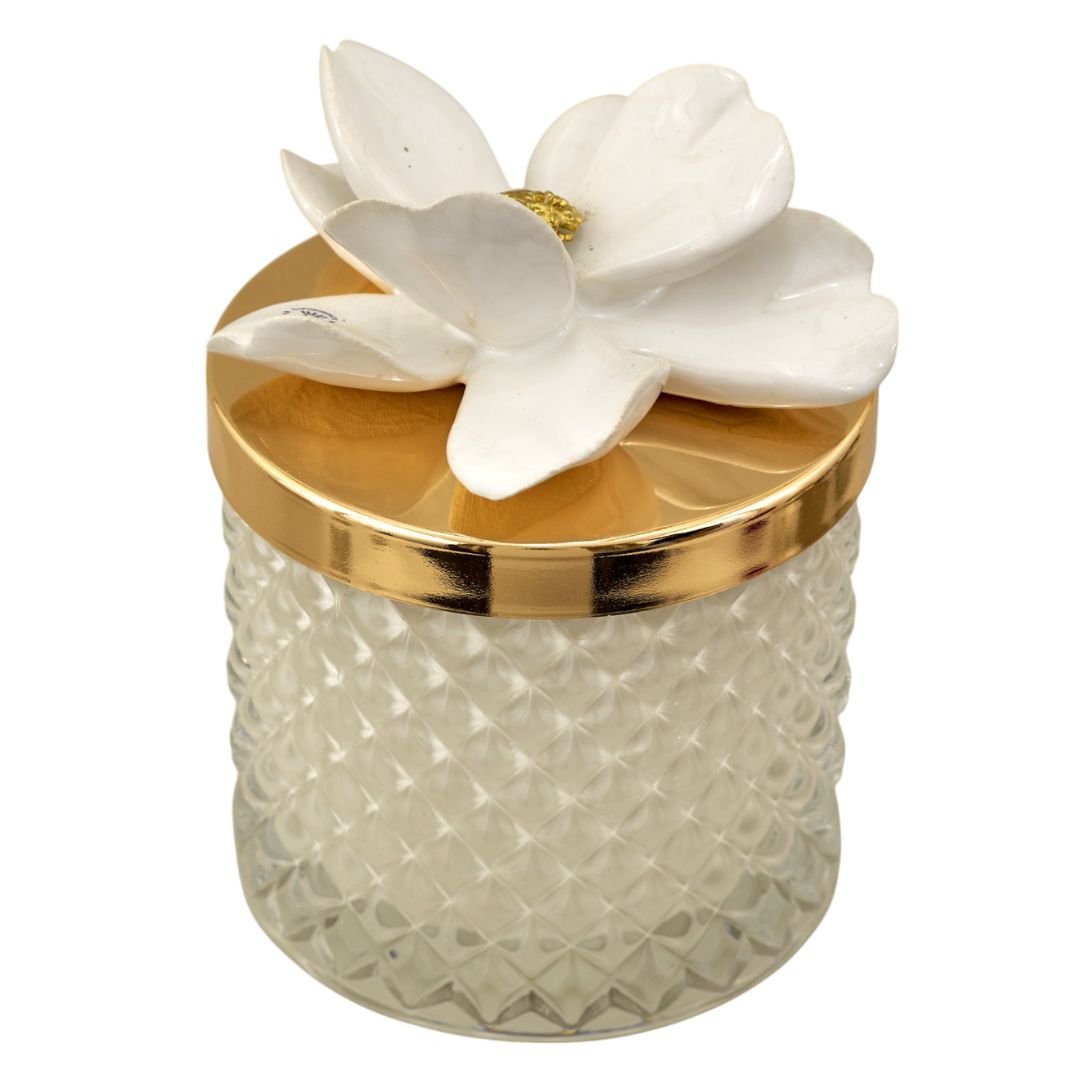 Candela Diamond Capodimonte Bianco 11cm made in Italy di Melograno Candela Diamond Capodimonte Bianco 11cm