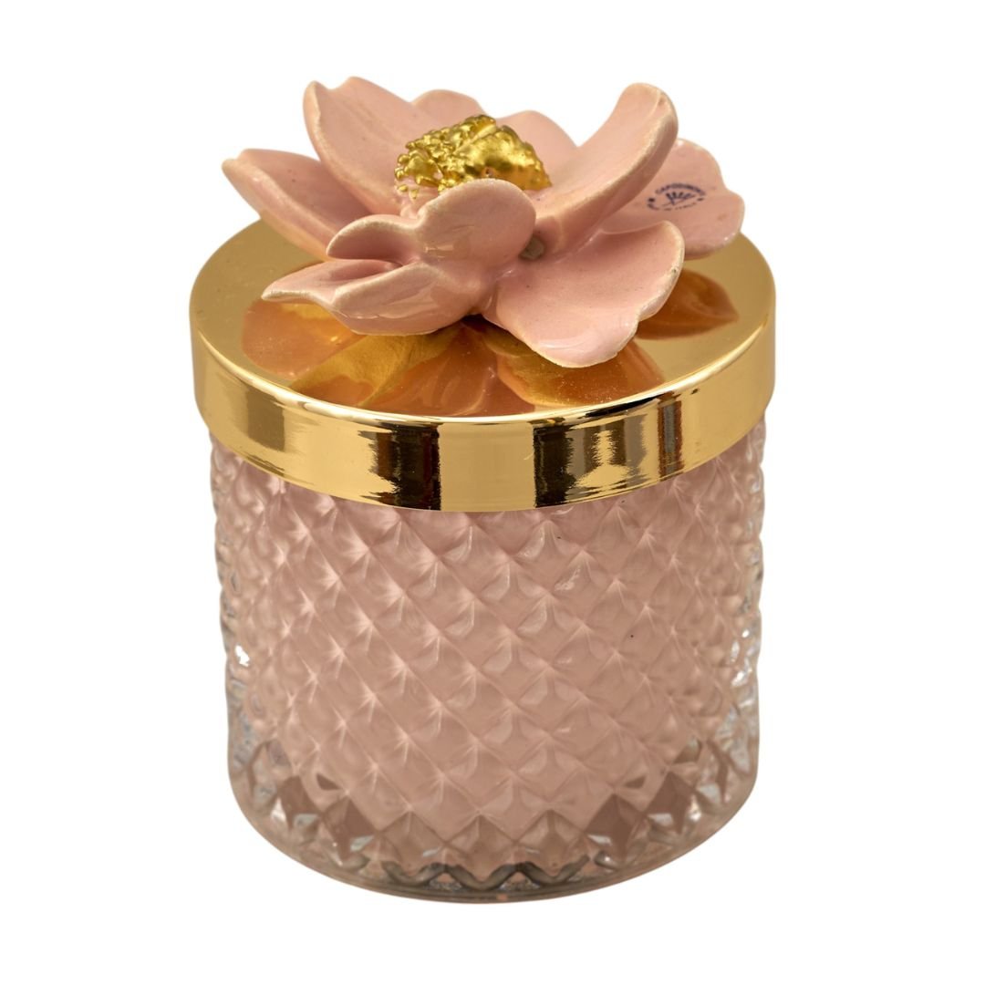 Candela Diamond Capodimonte Cipria 11cm made in Italy di Melograno Candela Diamond Capodimonte Cipria 11cm